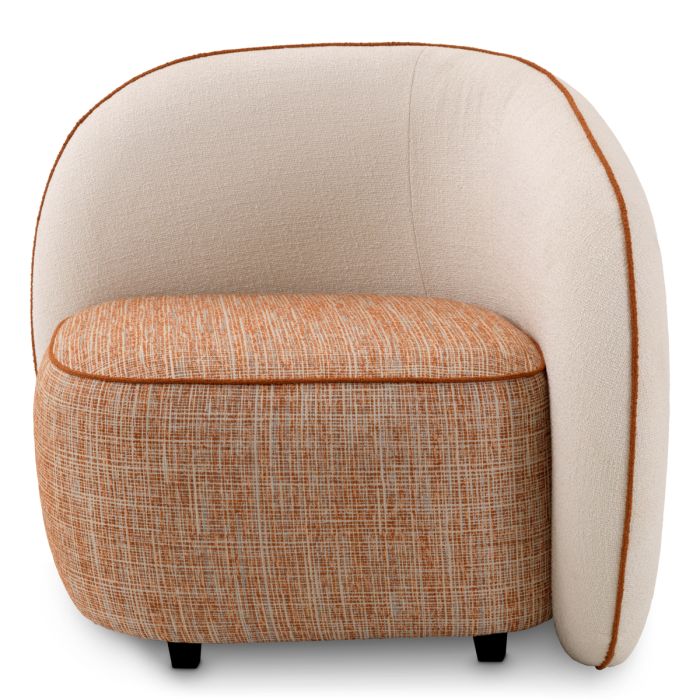 Fauteuil en tissu blanc et orange | Eichholtz San Marino D