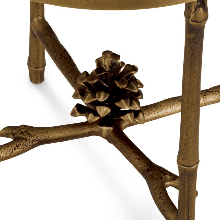 Table d'appoint dorée en marbre blanc | Eichholtz Pigna