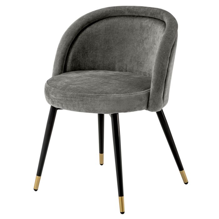 Chaise de salle à manger en tissu gris (lot de 2) | Eichholtz Chloé