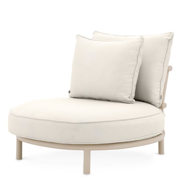 Fauteuil d'extérieur rond en métal sable | Eichholtz Laguno