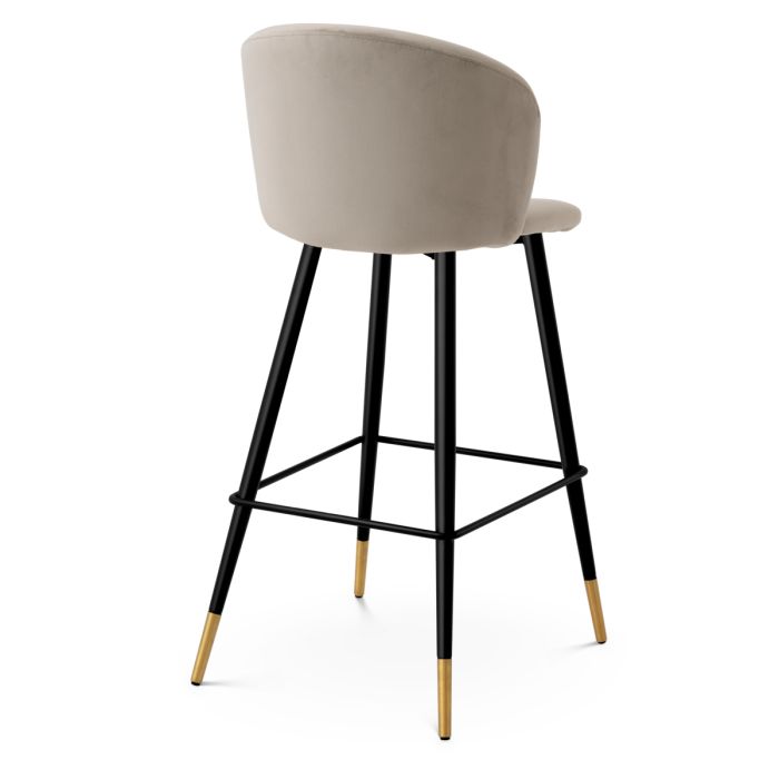 Chaise de bar en velours beige | Eichholtz Volante