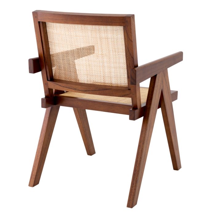 Chaise de salle à manger marron en rotin | Eichholtz Aristide
