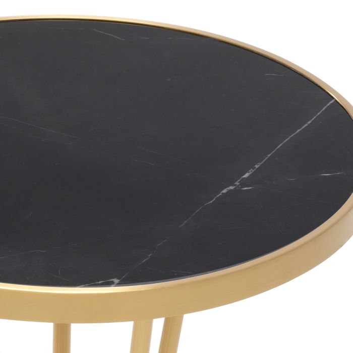 Table d'appoint dorée en marbre noir | Eichholtz Horatio