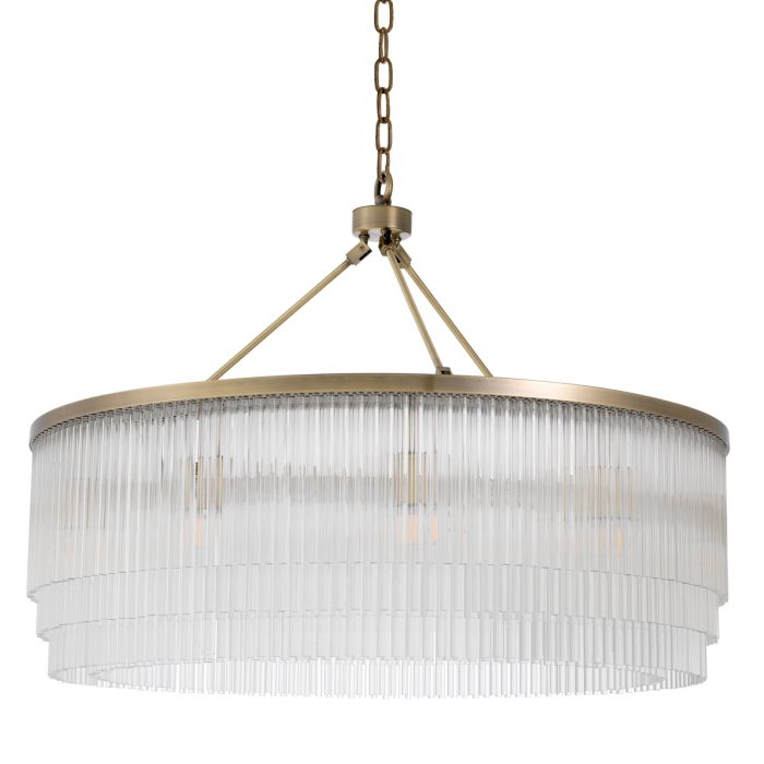 Lustre doré en verre transparent | Eichholtz Hector L