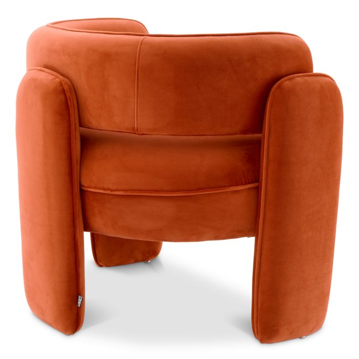 Fauteuil en velours orange | Eichholtz Chaplin