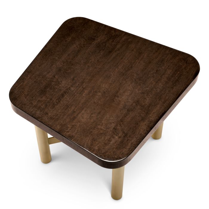 Table d'appoint dorée en bois d'eucalyptus brillant | Eichholtz Oracle