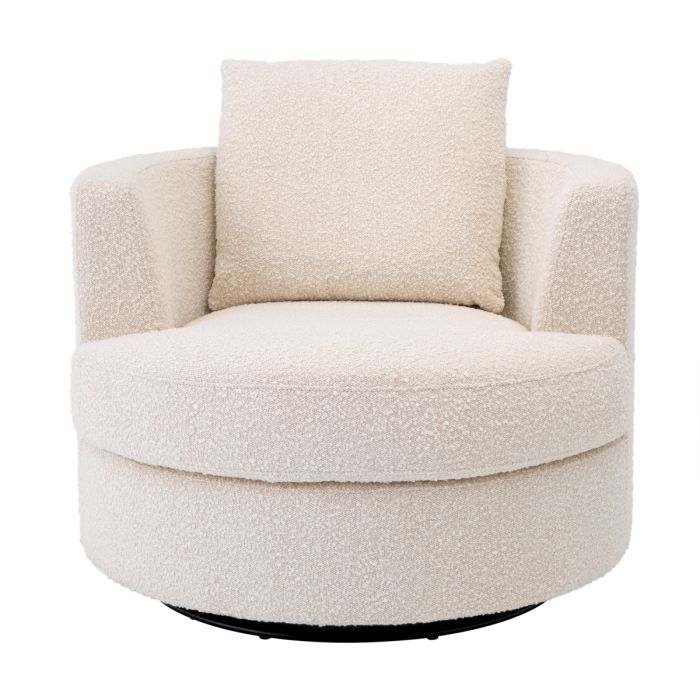 Fauteuil pivotant bouclé crème | Eichholtz Felix