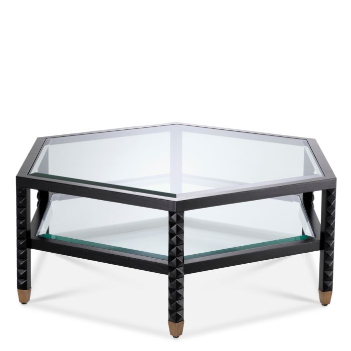 Table basse en bois noir en verre | Eichholtz Cornelius