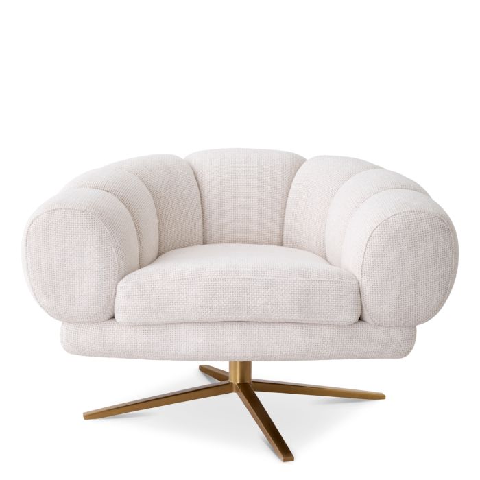 Fauteuil pivotant en tissu blanc cassé | Eichholtz Sunset