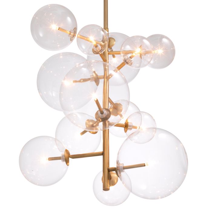 Lustre doré en verre transparent | Eichholtz Ezra