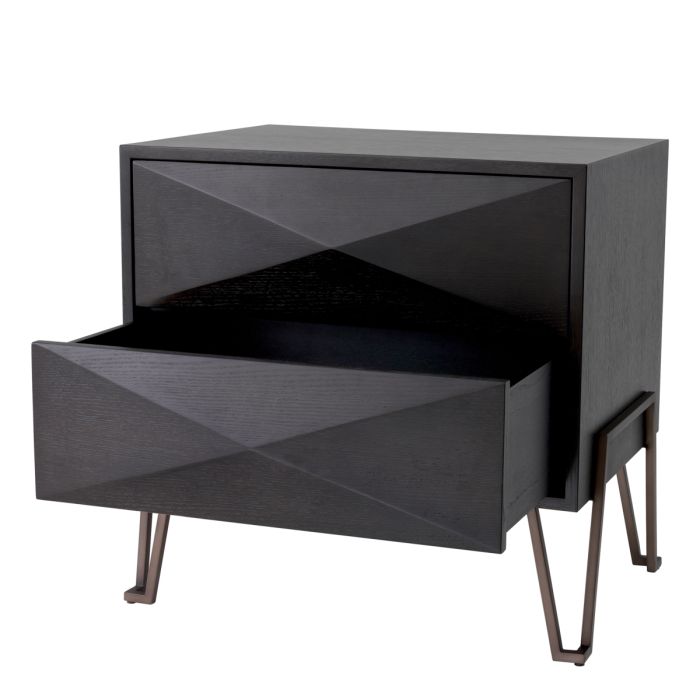Table de chevet en chêne gris anthracite | Eichholtz Highland