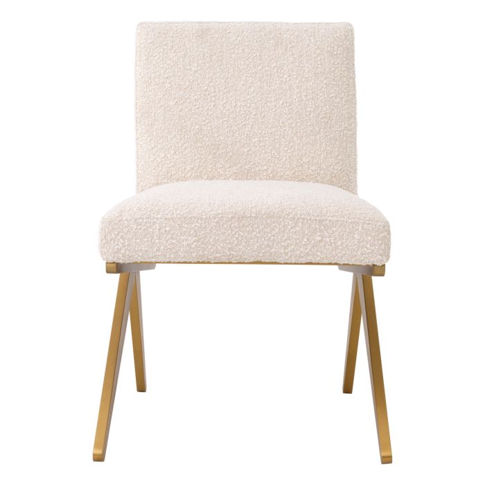 Chaise de salle à manger bouclé crème | Eichholtz Fico