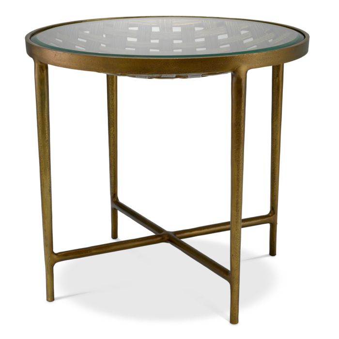 Table d'appoint dorée en verre transparent | Eichholtz Sorrento
