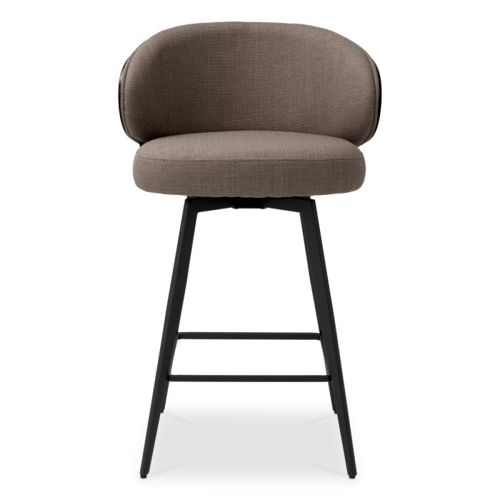 Chaise de comptoir en tissu marron | Eichholtz Camerota