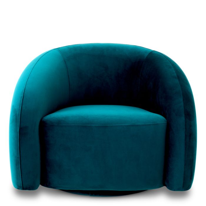 Fauteuil en velours bleu | Eichholtz Novelle