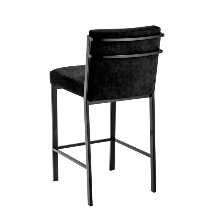 Chaise de comptoir en bronze et velours noir | Eichholtz Scott