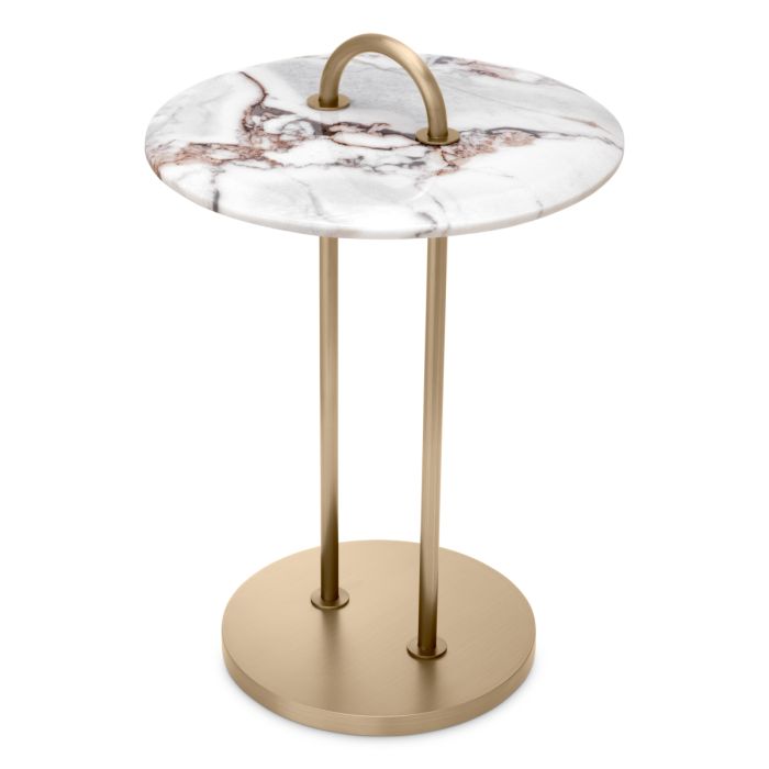 Table d'appoint dorée en marbre blanc | Eichholtz Zappa