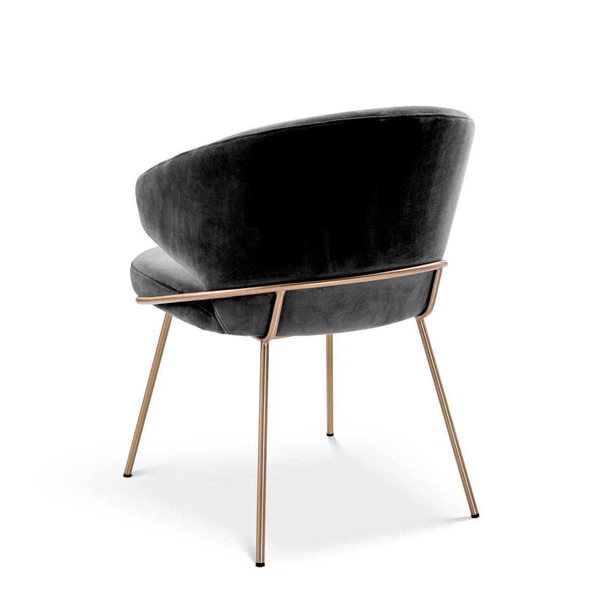 Chaise de salle à manger en velours gris foncé Savona | Eichholtz Kinley - vue d'ambiance | REMO-HOME