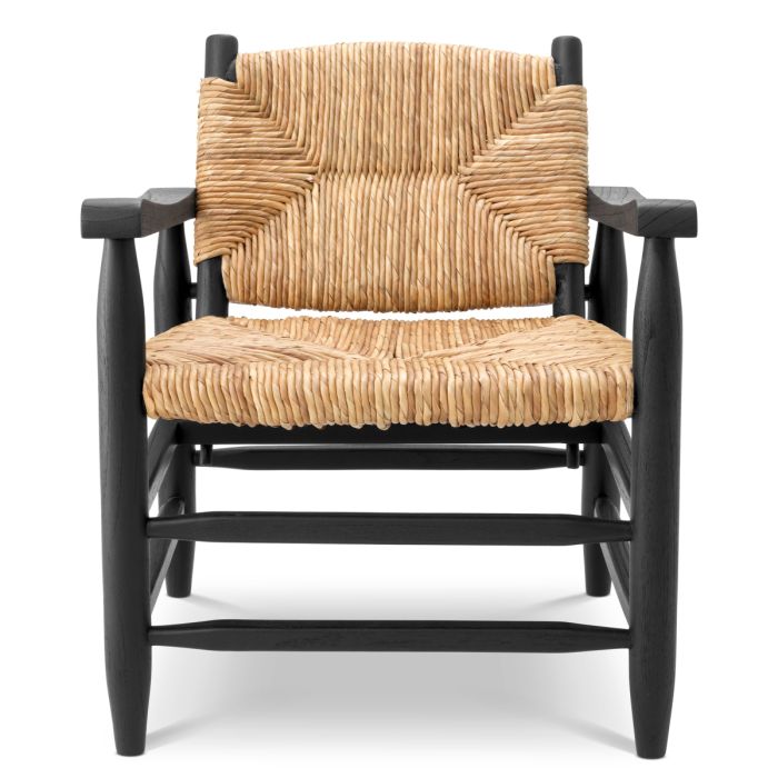 Fauteuil noir en jonc de mer | Eichholtz Elliott