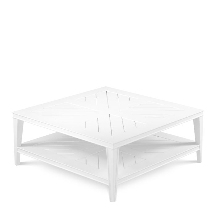 Table basse extérieur carrée en métal blanc | Eichholtz Bell Rive