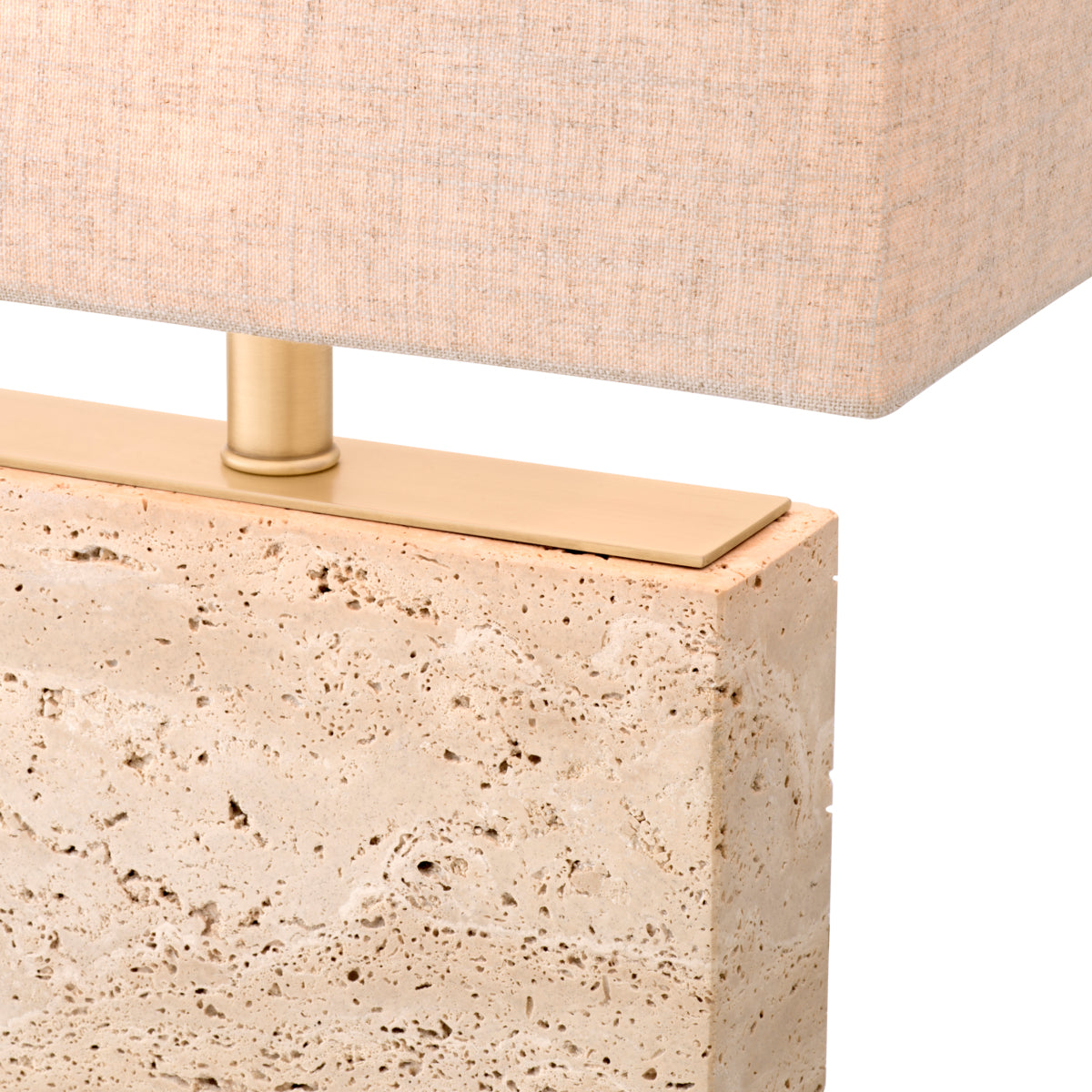 Lampe de table en travertin avec abat-jour | Eichholtz Newton S - vue d'ambiance | REMO-HOME