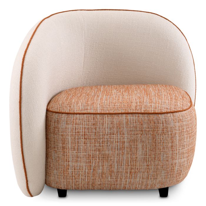 Fauteuil en tissu blanc et orange | Eichholtz San Marino G