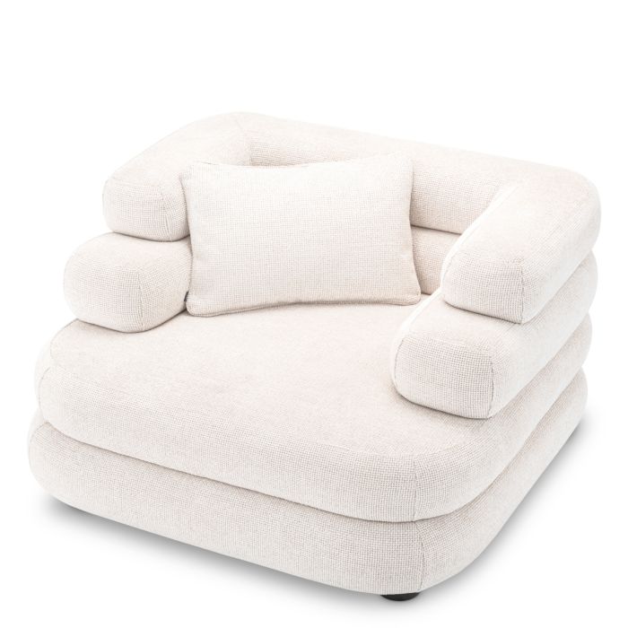 Fauteuil en tissu blanc cassé | Eichholtz Malaga