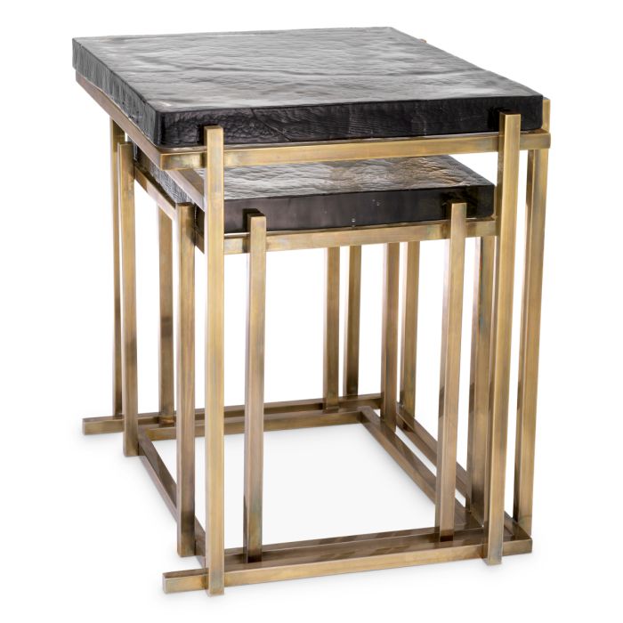 Table d'appoint dorée en verre soufflé (lot de 2) | Eichholtz Niemeyer