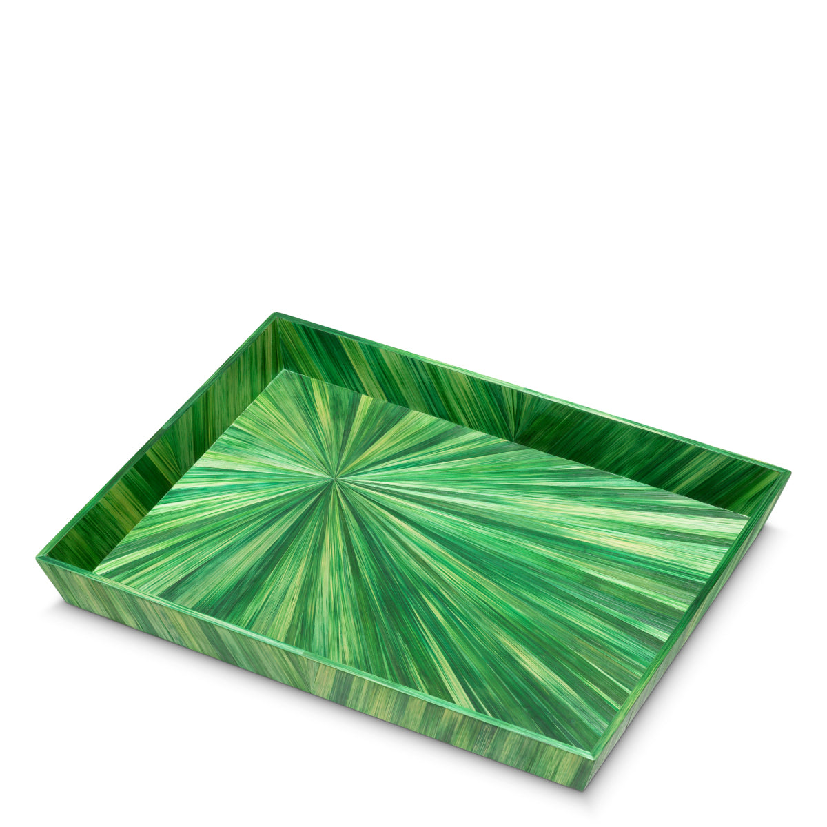 Bac de bureau en paille marquetry verte | Eichholtz Harvard L - vue d'ambiance | REMO-HOME