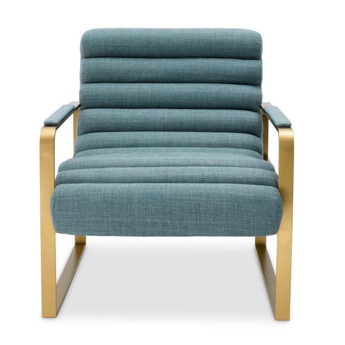 Fauteuil en tissu bleu mer | Eichholtz Olsen