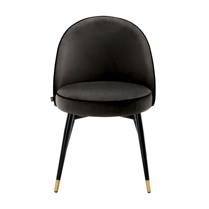 Chaise de salle à manger en velours gris foncé (lot de 2) | Eichholtz Cooper