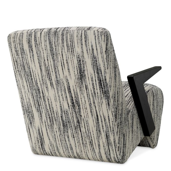 Fauteuil en tissu blanc et noir | Eichholtz Venosa