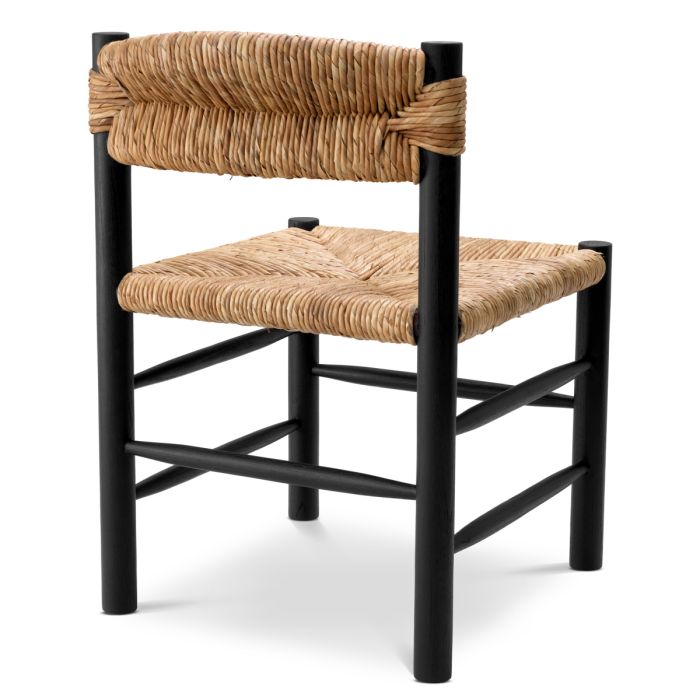 Chaise de salle à manger noire en rotin | Eichholtz Cosby