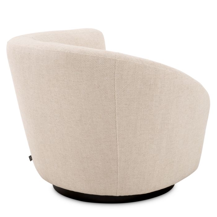 Fauteuil pivotant en tissu blanc écru | Eichholtz Colin R