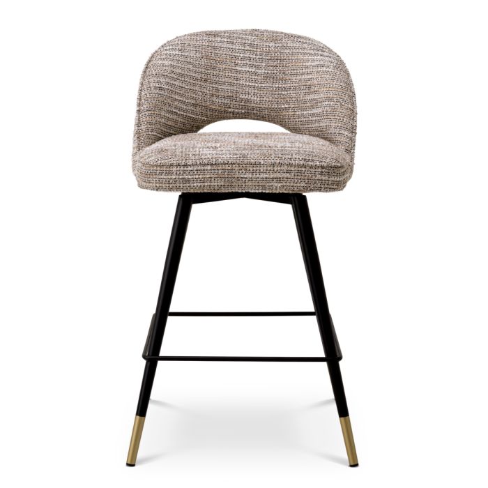 Chaise de comptoir en tissu beige (lot de 2) | Eichholtz Cliff