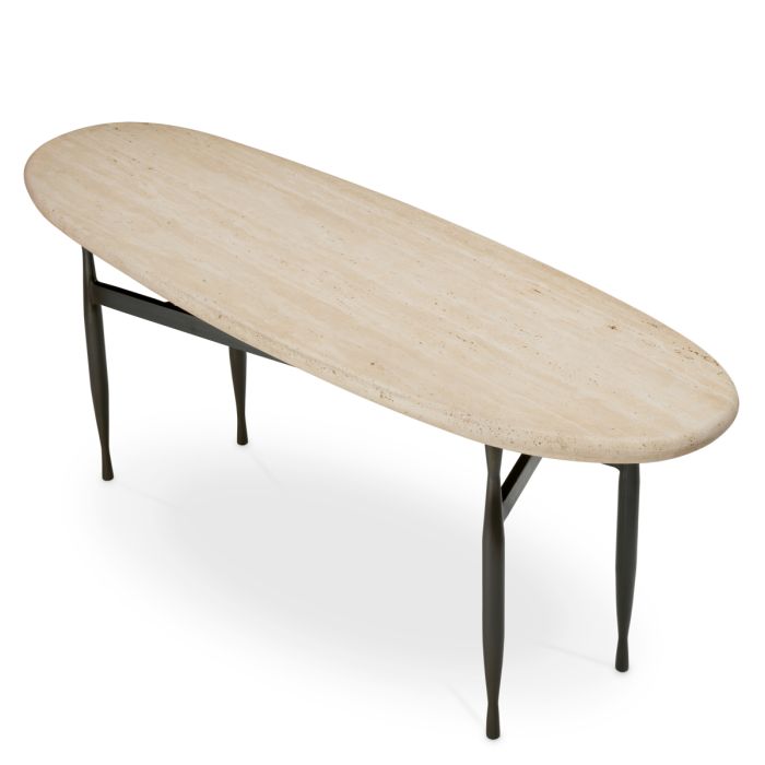 Console en bronze et travertin | Eichholtz Palermo