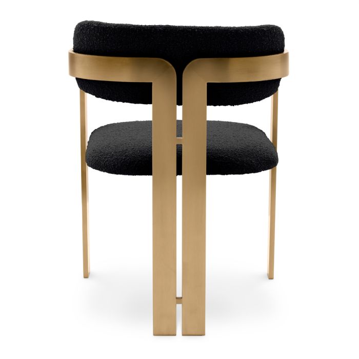 Chaise de salle à manger bouclé noir | Eichholtz Donato
