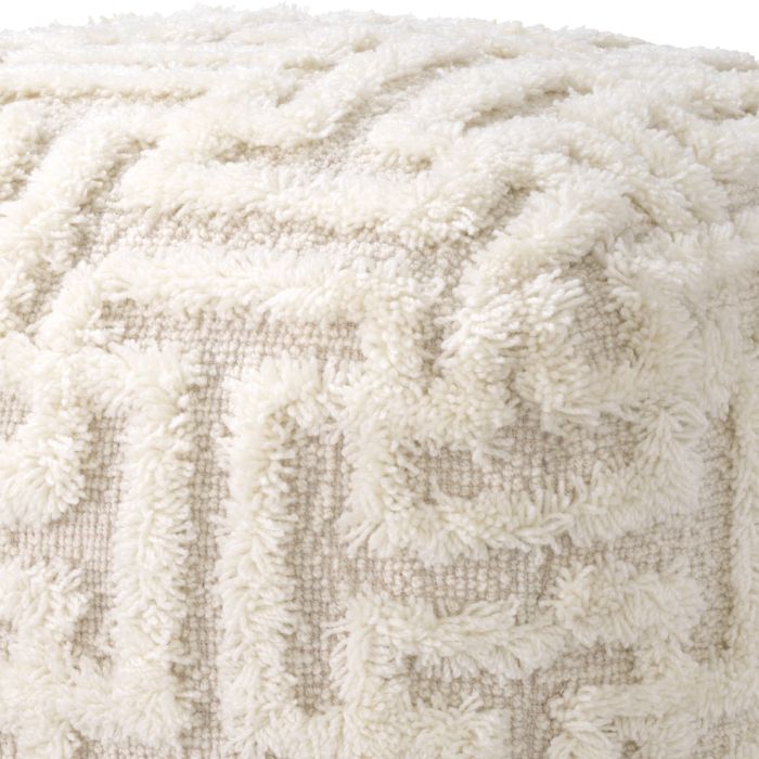 Pouf en tissu ivoire | Eichholtz Amphion