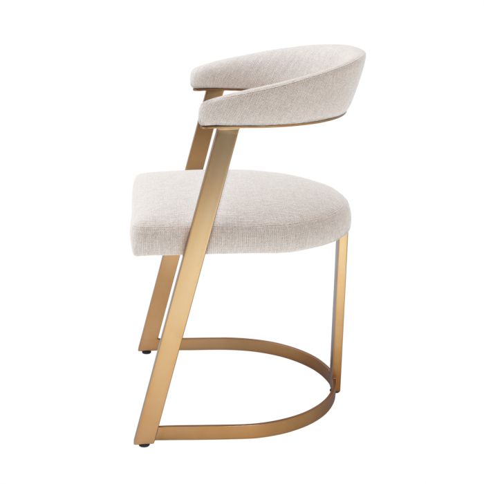 Chaise de salle à manger en tissu blanc cru | Eichholtz Dexter