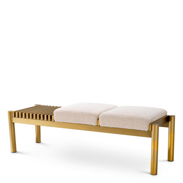 Banc doré bouclé crème | Eichholtz Bibi