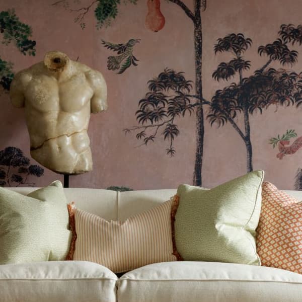 Tissu d'ameublement Picket Orange | Andrew Martin - vue de détail | REMO-HOME