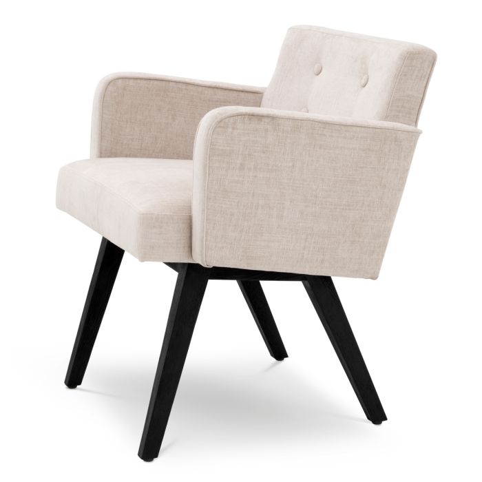Chaise de salle à manger en tissu beige | Eichholtz Locarno