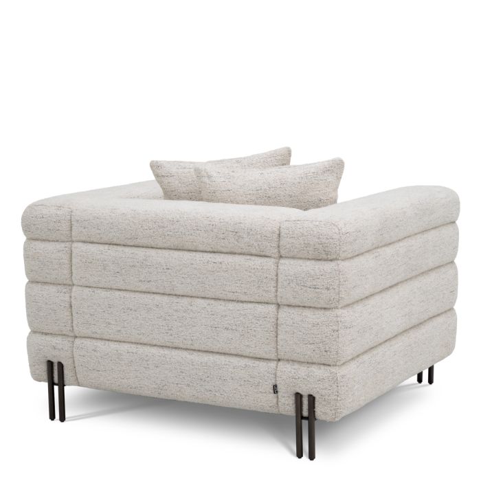 Fauteuil en tissu blanc écru | Eichholtz York