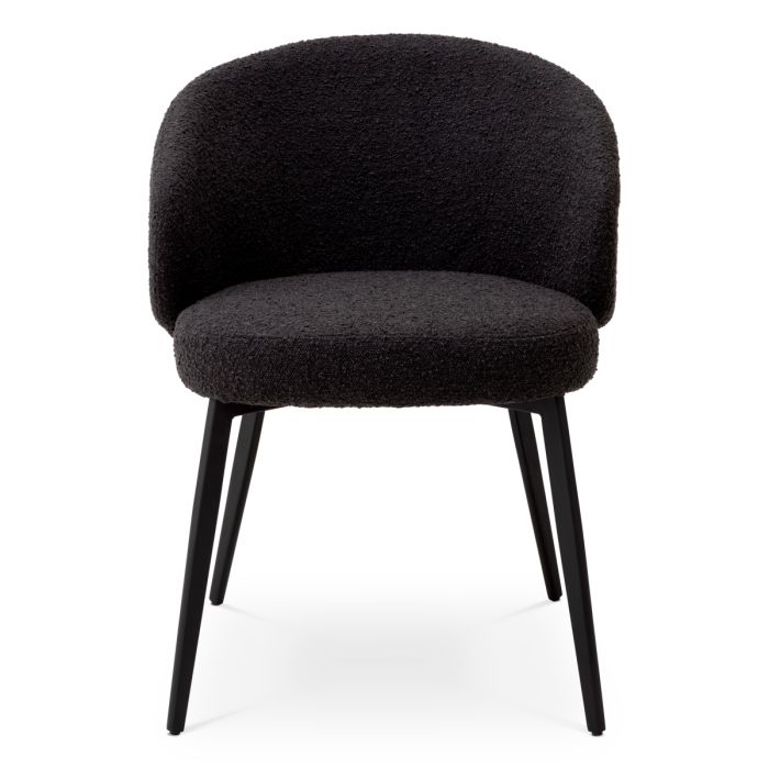 Chaise de salle à manger avec accoudoirs bouclé noir (lot de 2) | Eichholtz Lloyd