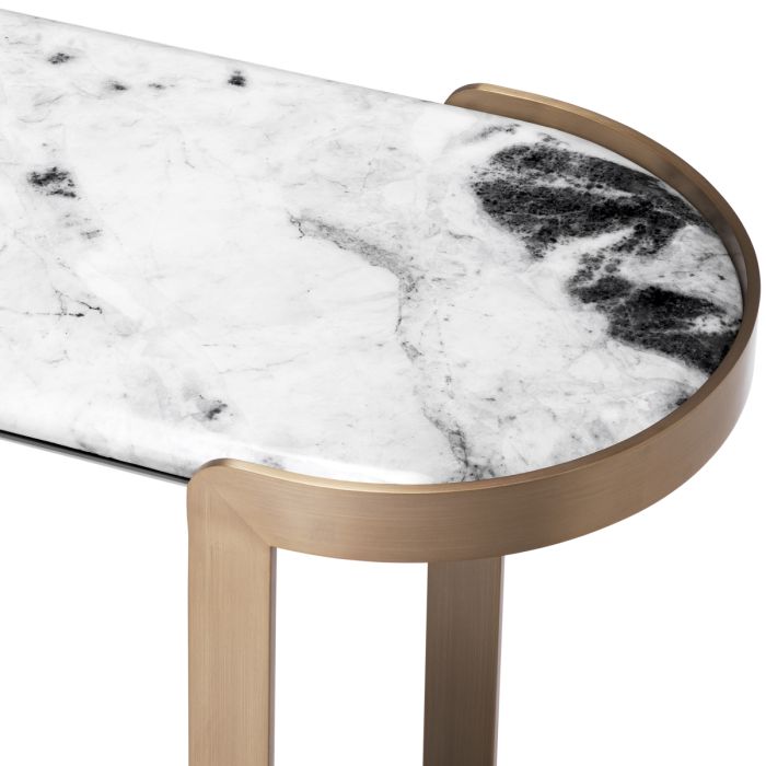 Console en laiton brossé et marbre blanc | Eichholtz Fabio