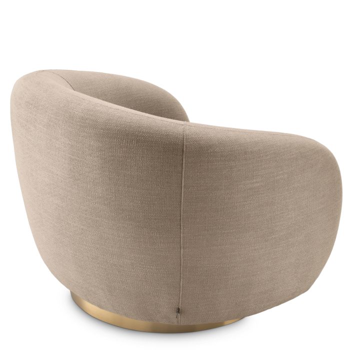Fauteuil pivotant en tissu sable | Eichholtz Brice