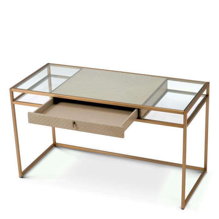 Bureau en chêne tressé et laiton brossé | Eichholtz Napa Valley