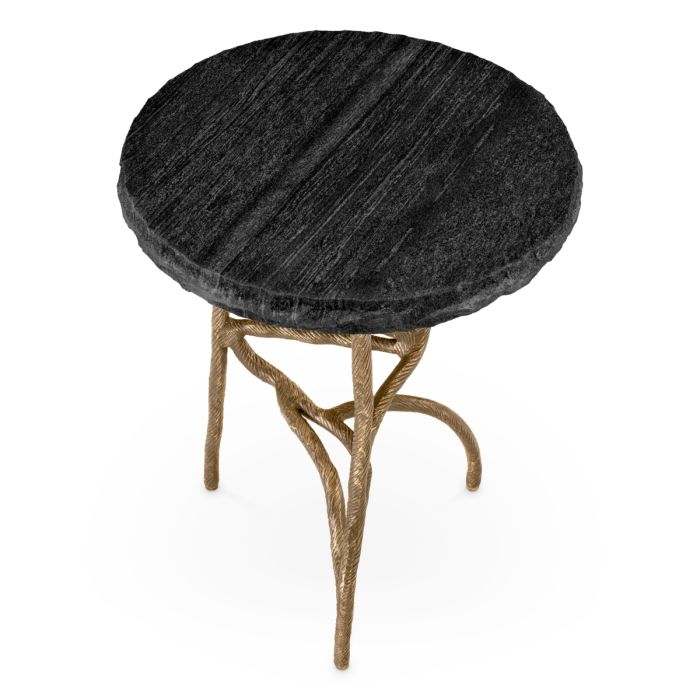 Table d'appoint dorée en marbre gris | Eichholtz Dreyfus