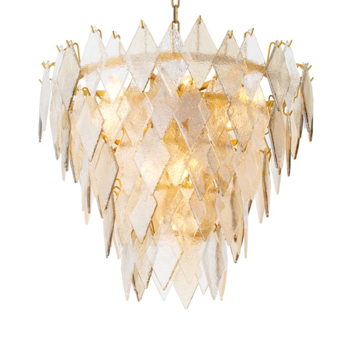 Lustre en laiton et verre soufflé | Eichholtz Rhombus S