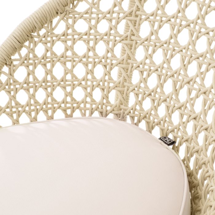 Chaise de bar en teck et cordage crème | Eichholtz Trinity